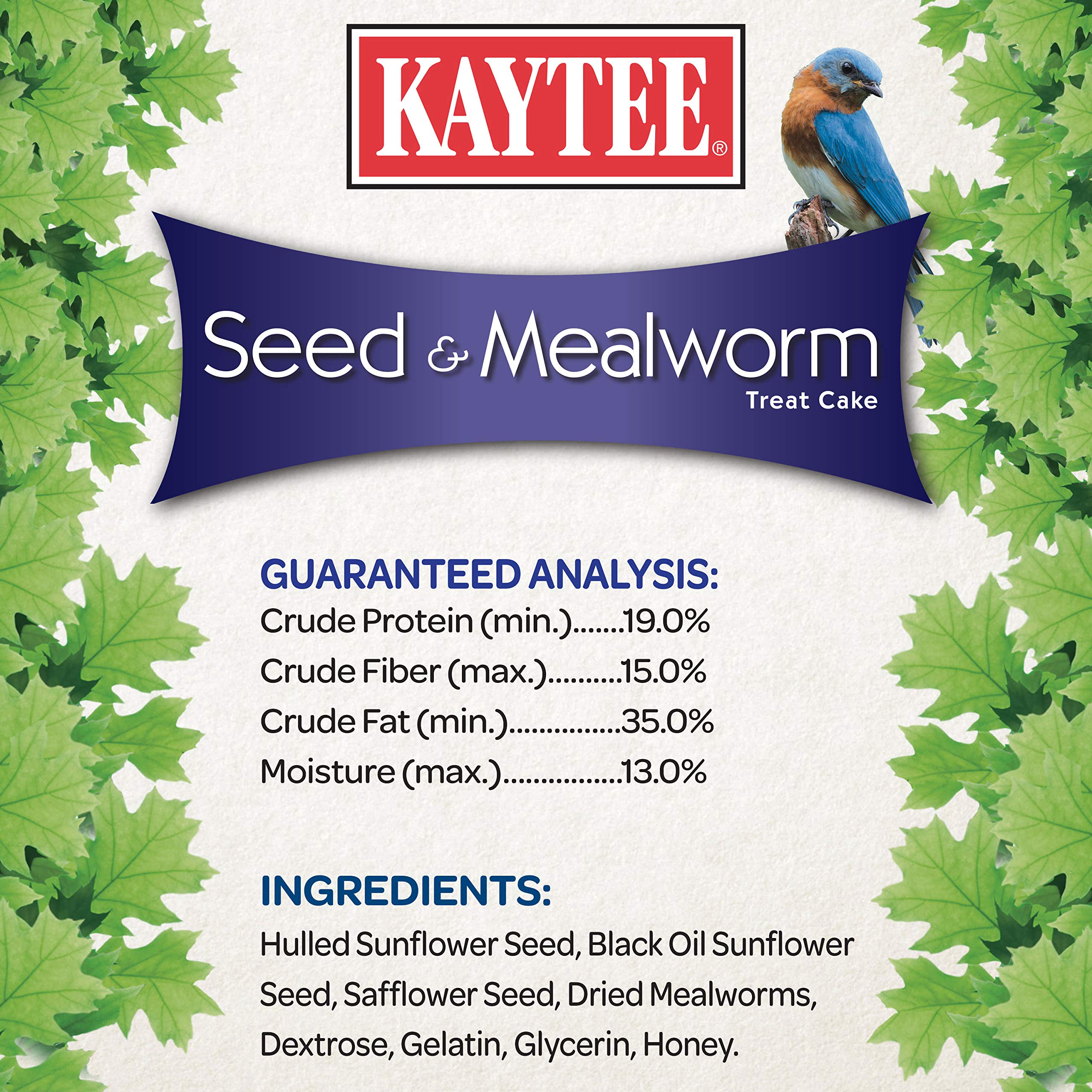 Kaytee Wild Bird Seed & Mealworm Cake packaging