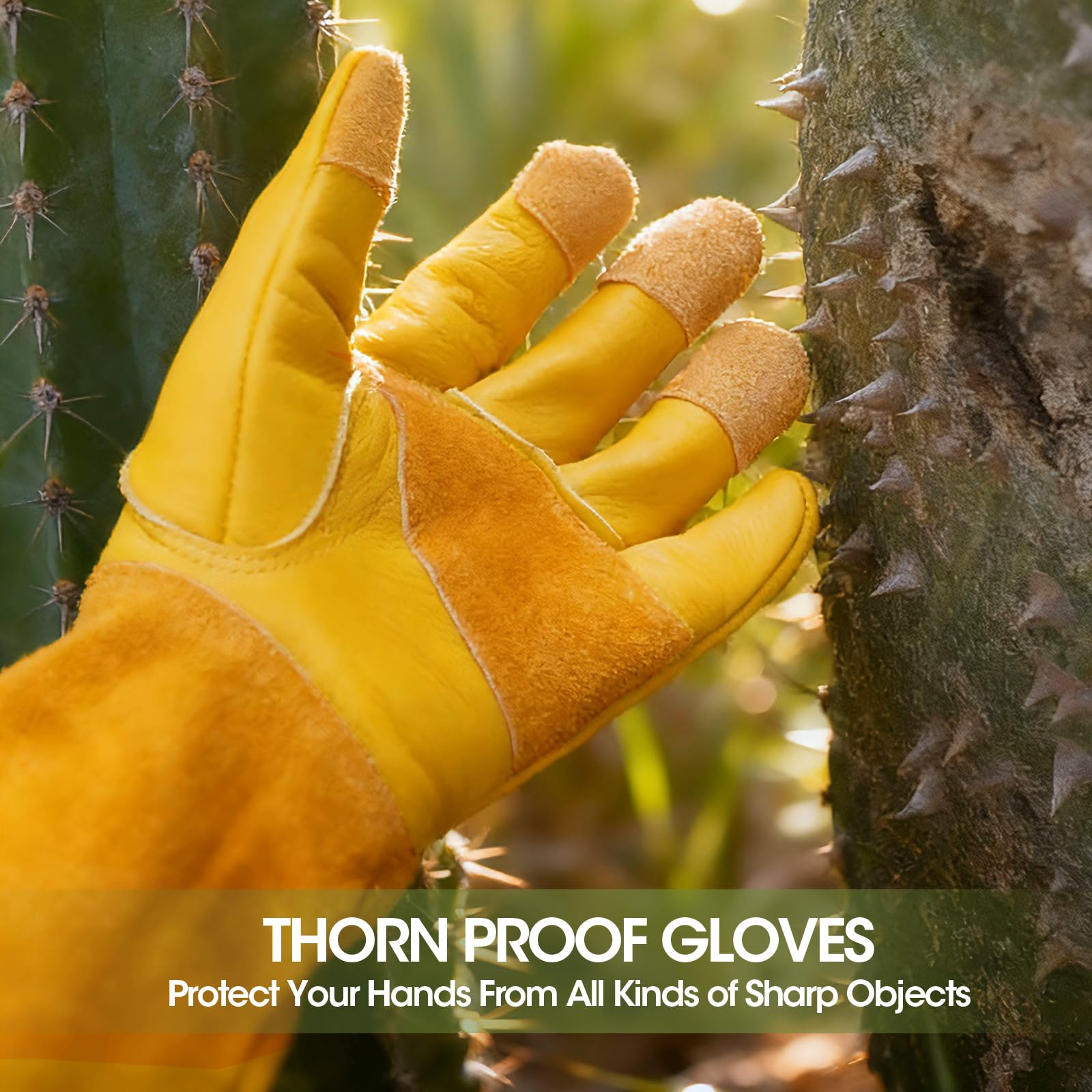 KDK Long Cowhide Gardening Gloves elbow-length gauntlet design