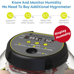 KEBONNIXS 12 Egg Incubator with built-in egg candler