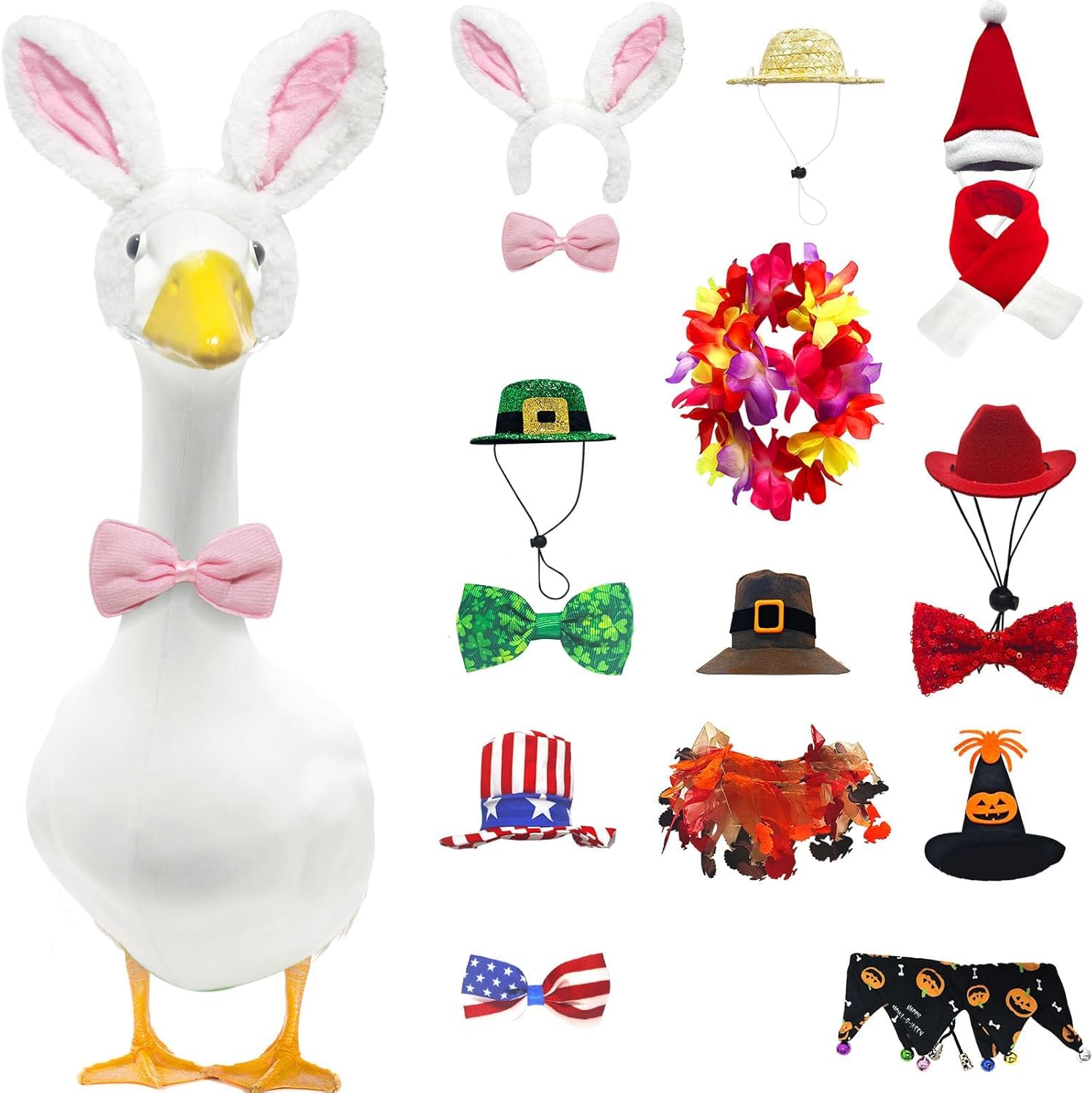 kedaijin 8 Set Holiday Goose Outfits colorful designs for various holidays