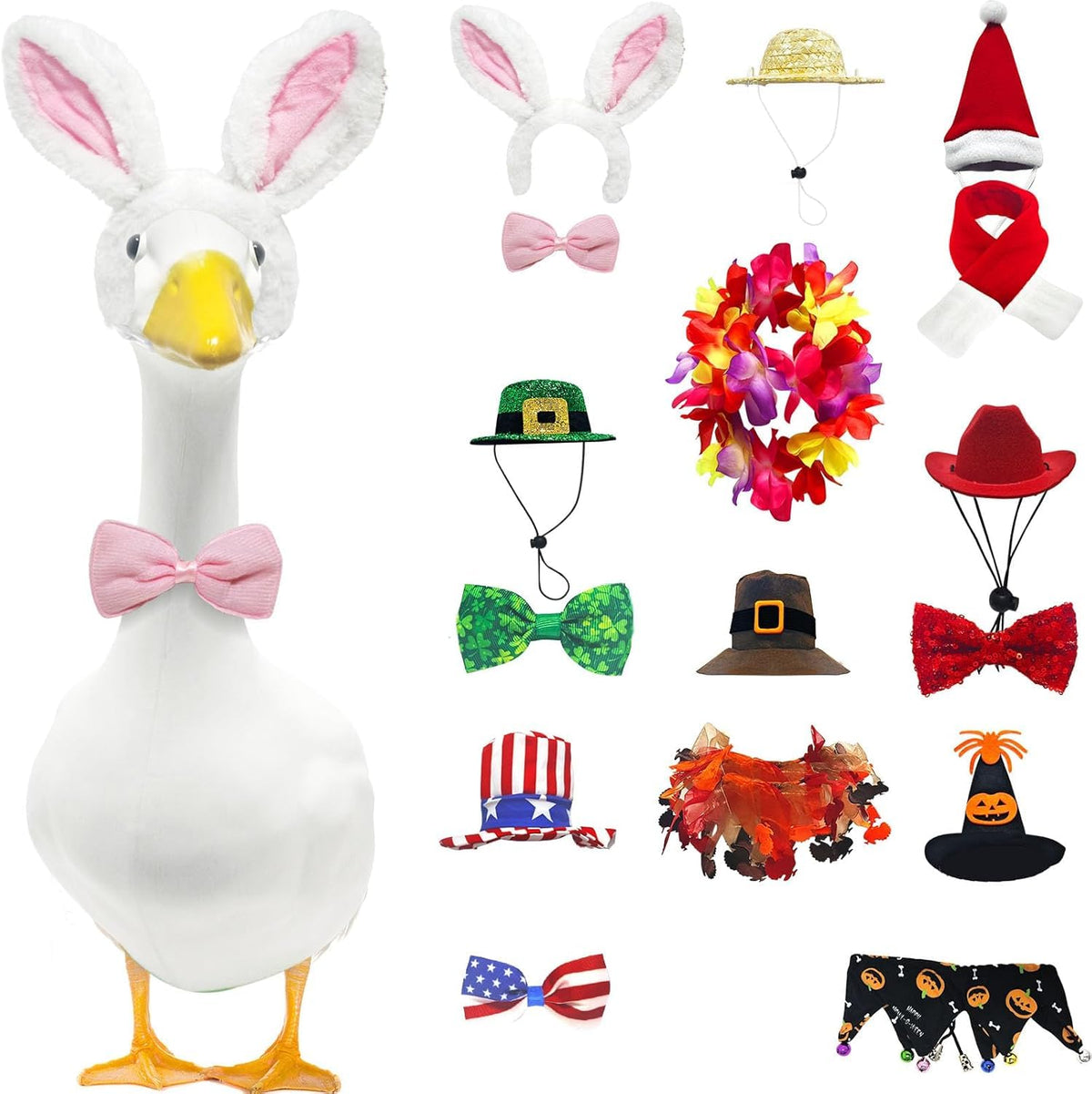 kedaijin 8 Set Holiday Goose Outfits colorful designs for various holidays