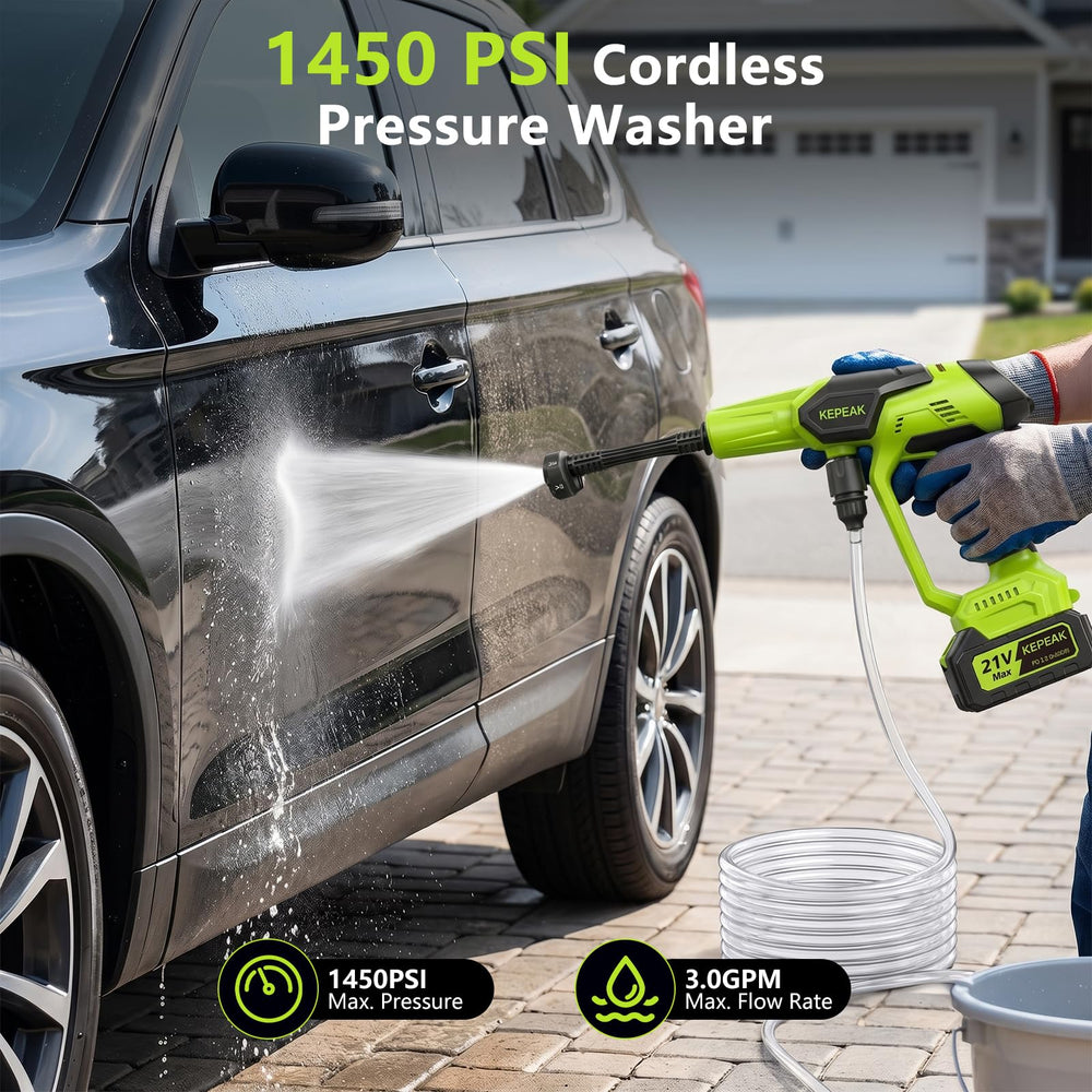 KEEPEAK Cordless Pressure Washer with batteries and charger