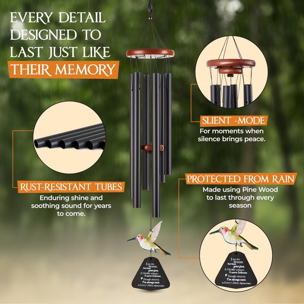 Keepsake card included with wind chimes