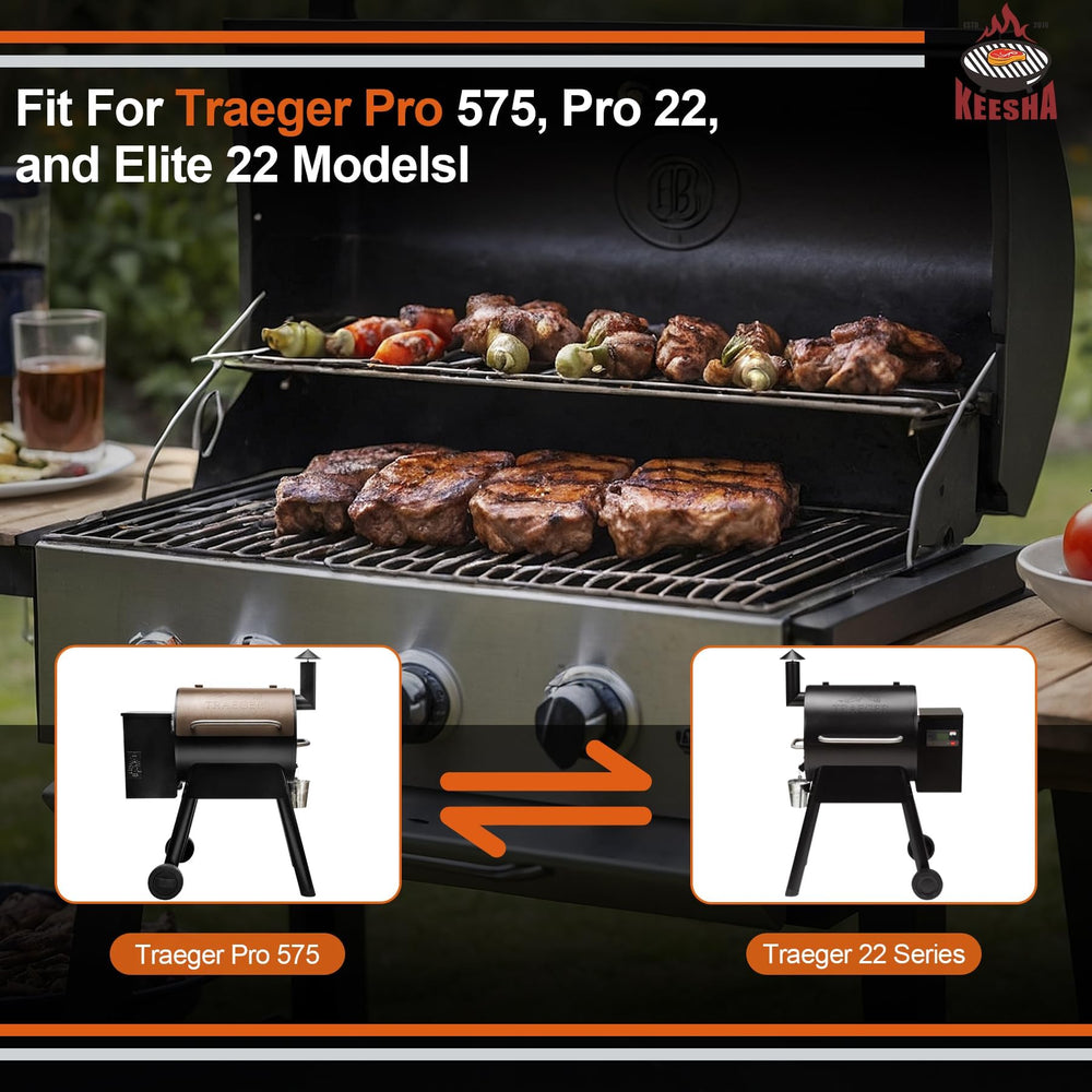 KEESHA drip tray liner in use inside a Traeger grill