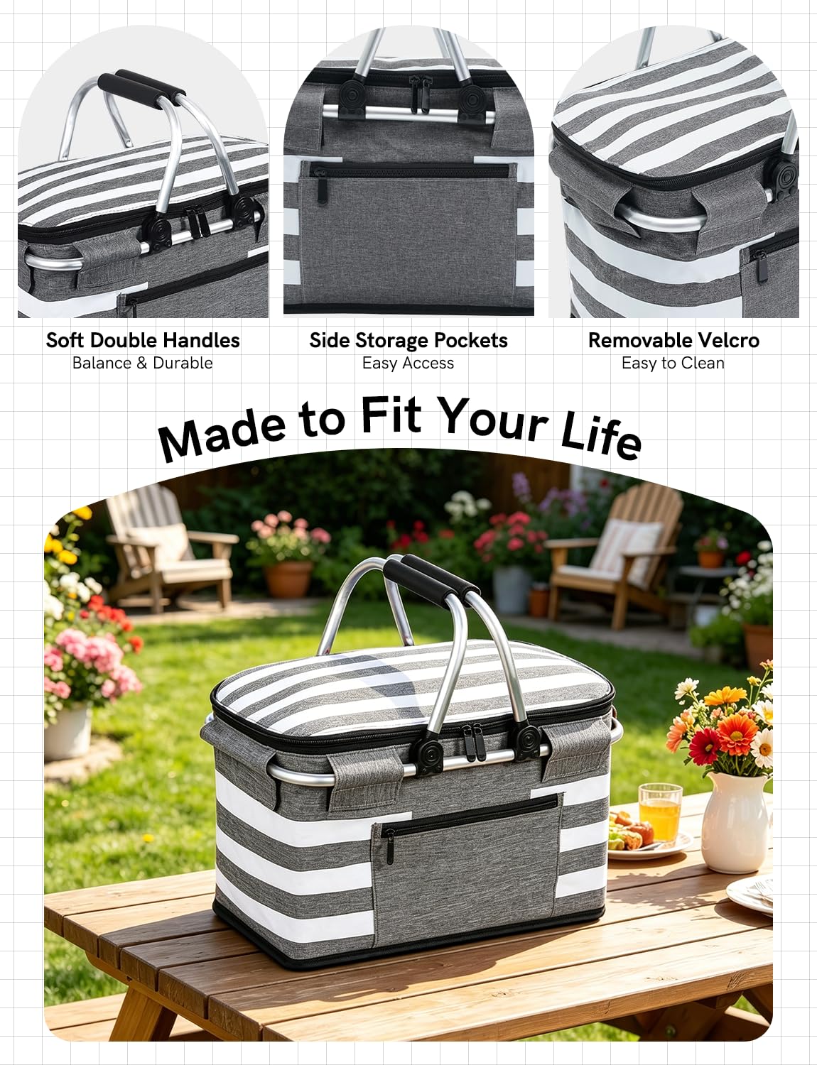 KEFOMOL picnic basket showing leak-proof interior