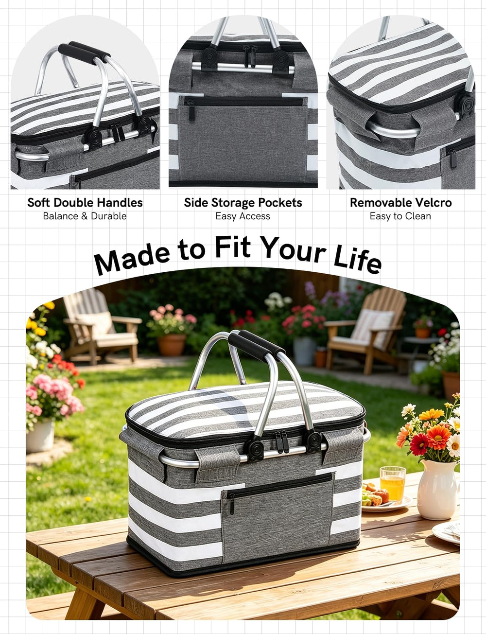 KEFOMOL picnic basket showing leak-proof interior