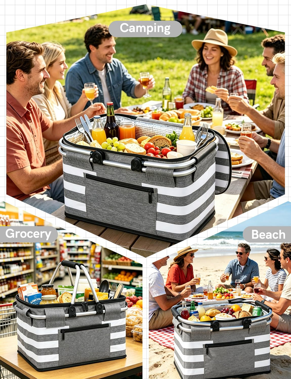 KEFOMOL picnic basket with lid closed