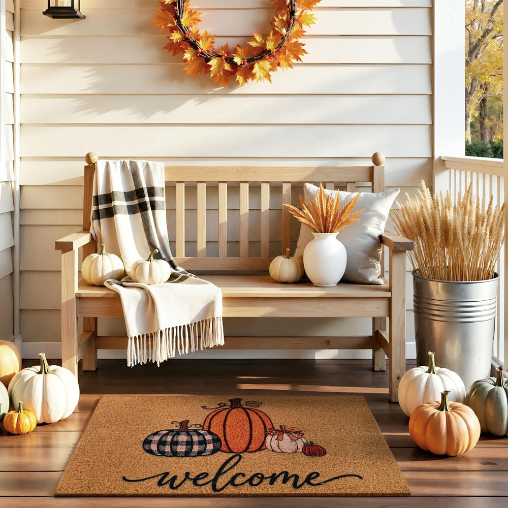 Kelarea Fall Door Mat in autumn setting