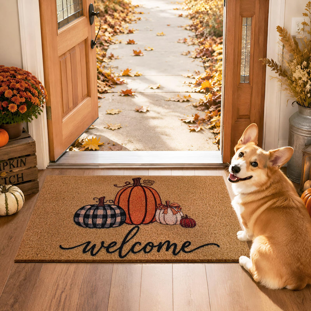 Kelarea Fall Door Mat in use with muddy boots