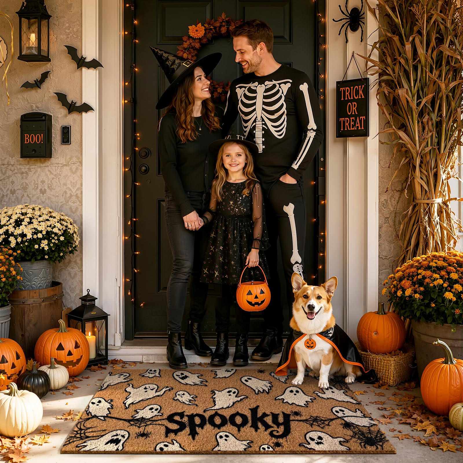 Kelarea Halloween Door Mat Ghost side view