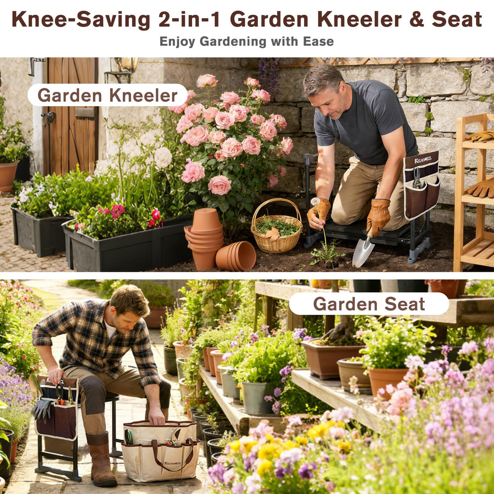 KELHOMECL Garden Kneeler and Seat side view showing ergonomic design