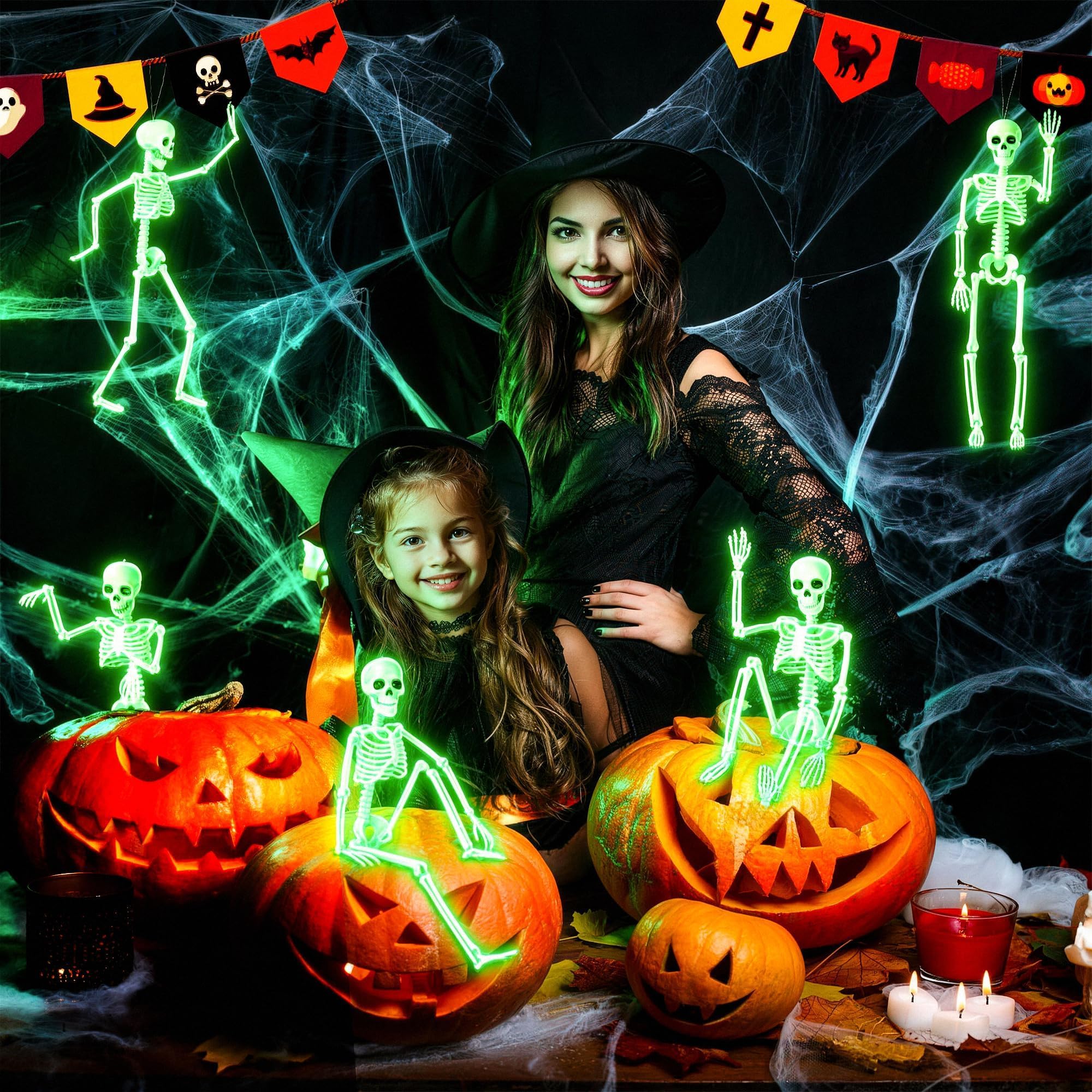 Kelool light up skeletons in festive Halloween decor