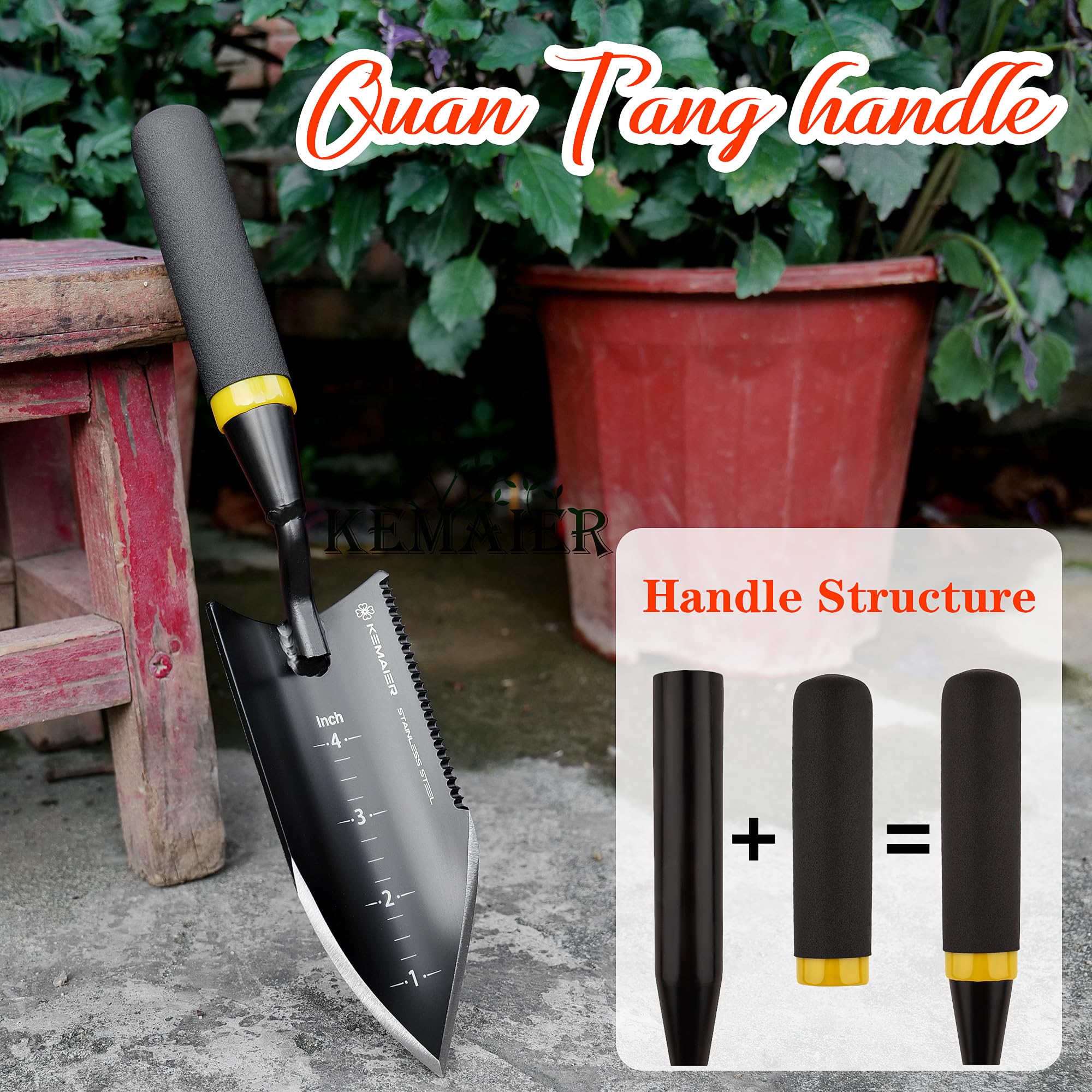 Kemaier garden tool set packaging with all tools displayed