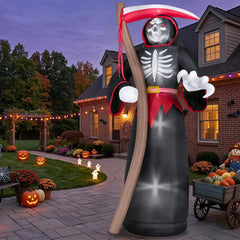 Kendane 8FT Grim Reaper inflatable setup with ground stakes