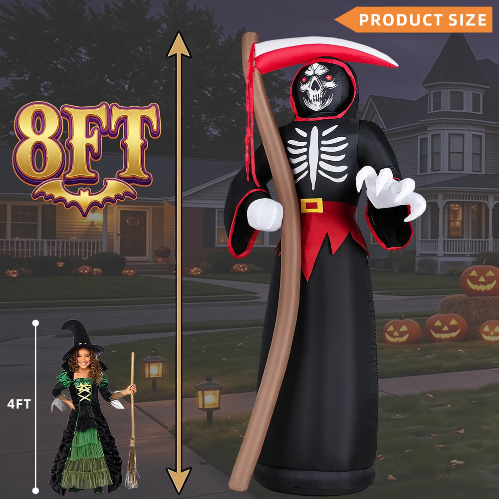 Kendane 8FT Grim Reaper inflatable with glowing red eyes