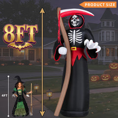 Kendane 8FT Grim Reaper inflatable with glowing red eyes