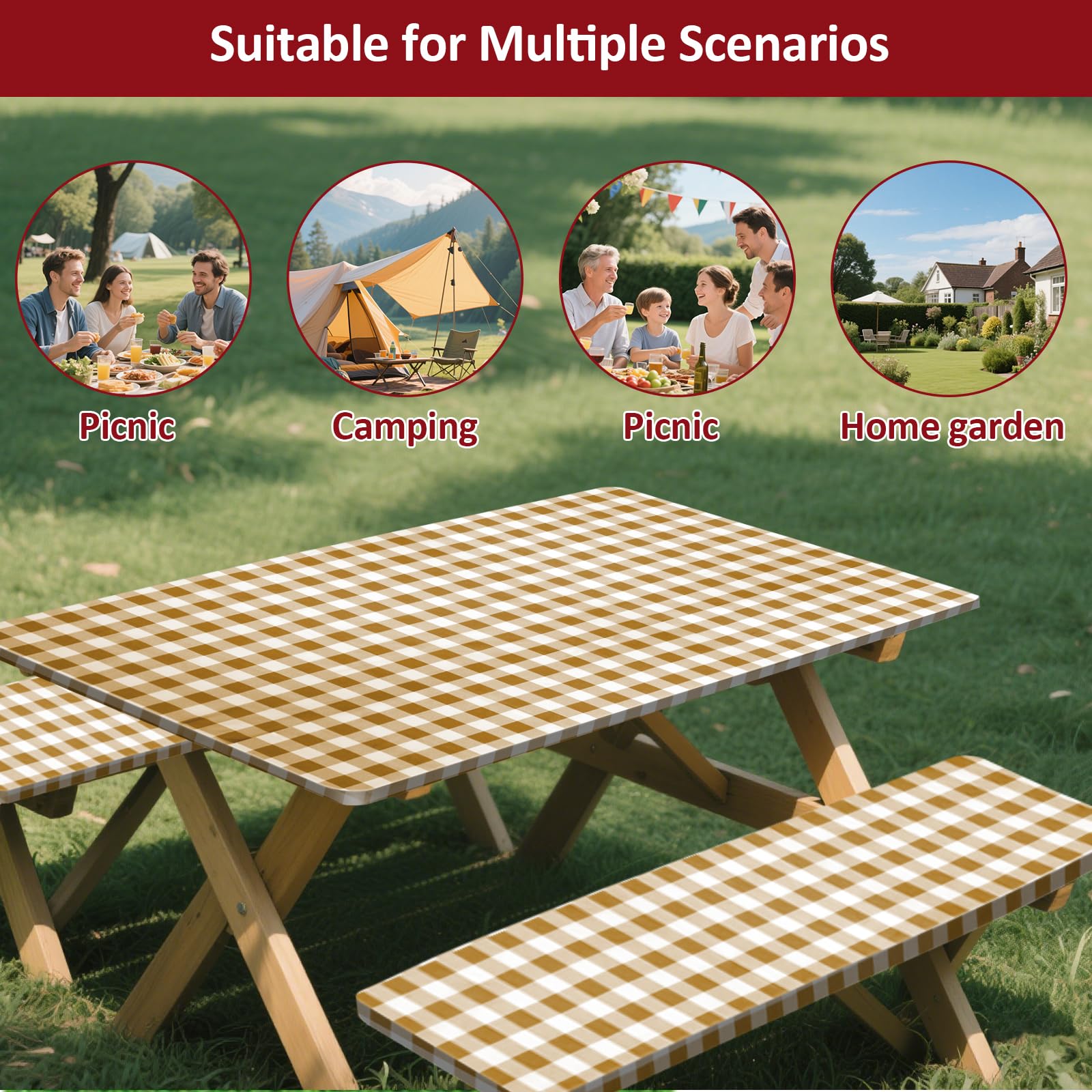 KENOBEE picnic table cover set in outdoor setting