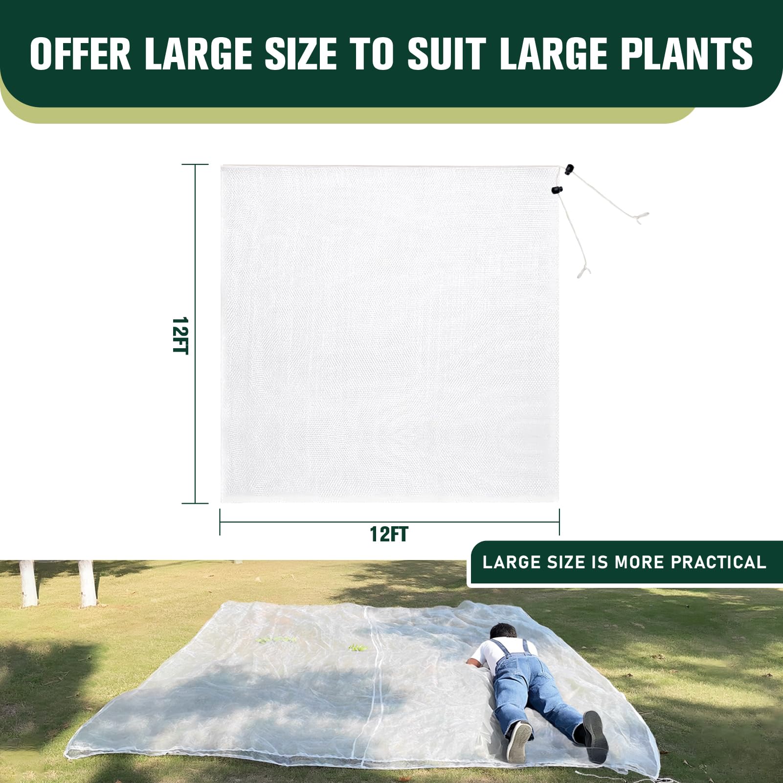 KEOHOLI Fruit Tree Netting Cover with zipper and drawstring