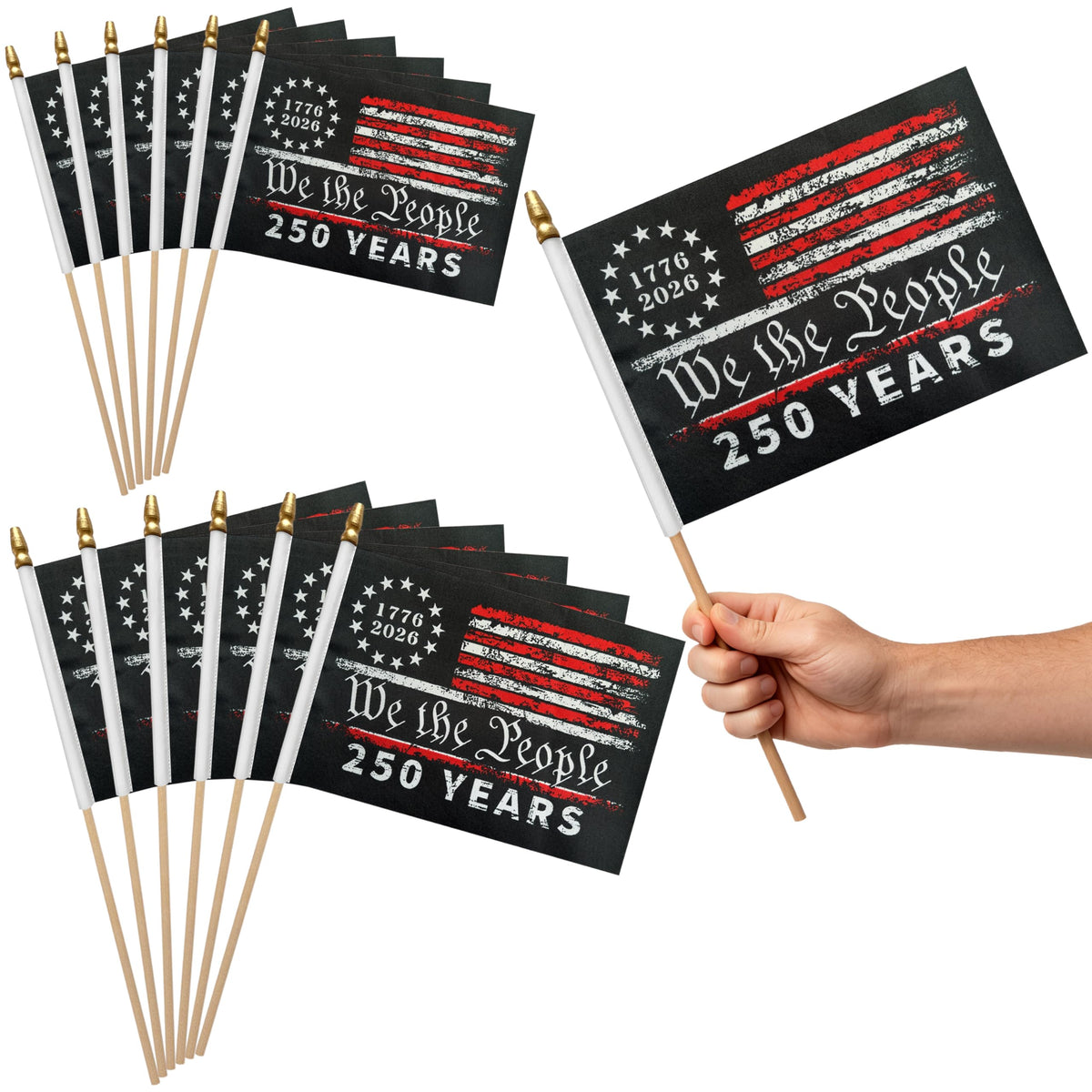 KERDA 250th Anniversary USA Flag 5.5x8.2 inch front view