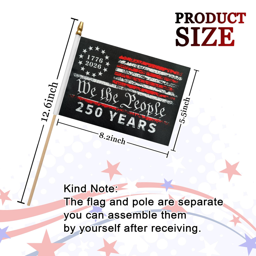 KERDA USA Flag on 12.6 inch wood stick