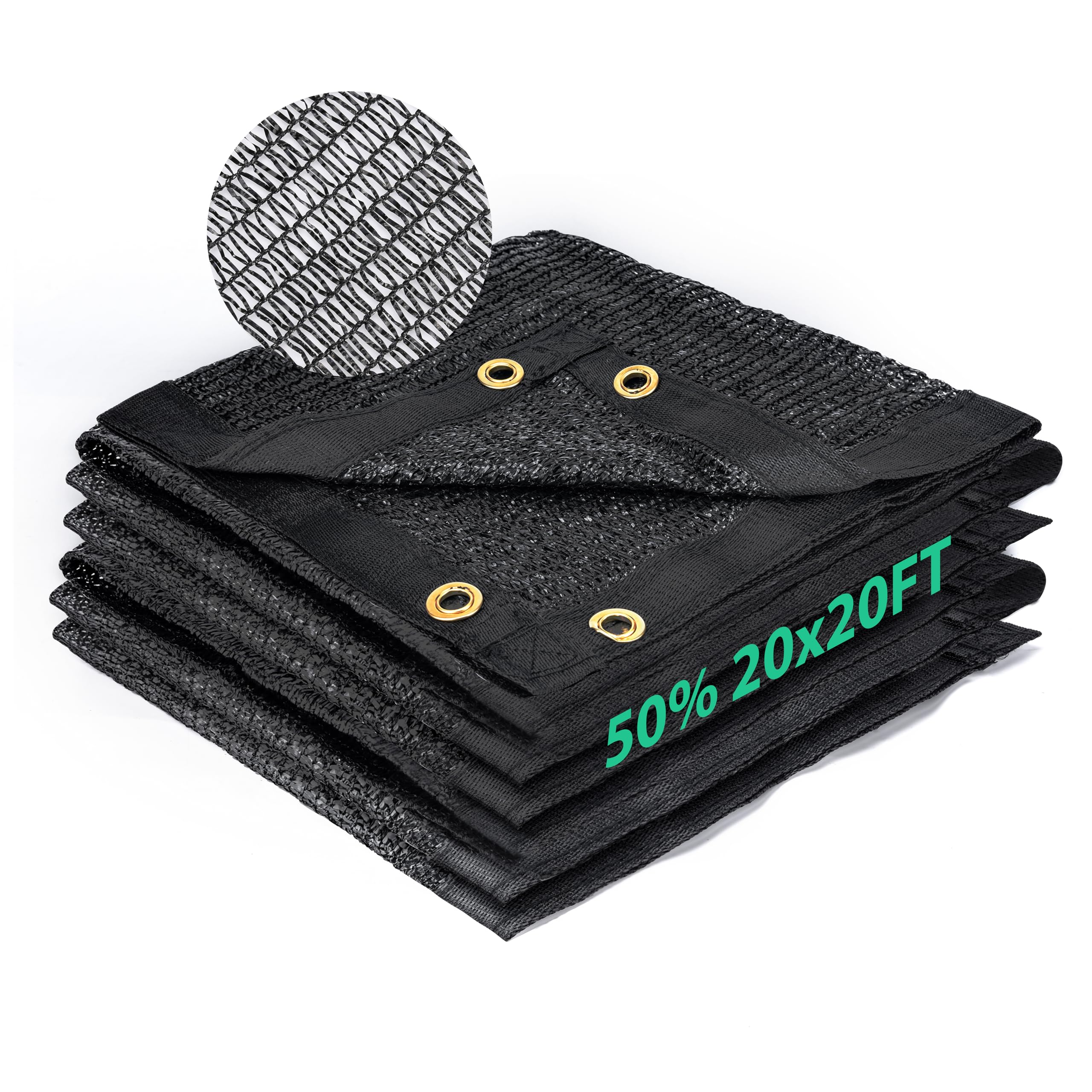 Kesfitt 50% Shade Cloth 20x20 ft black front view