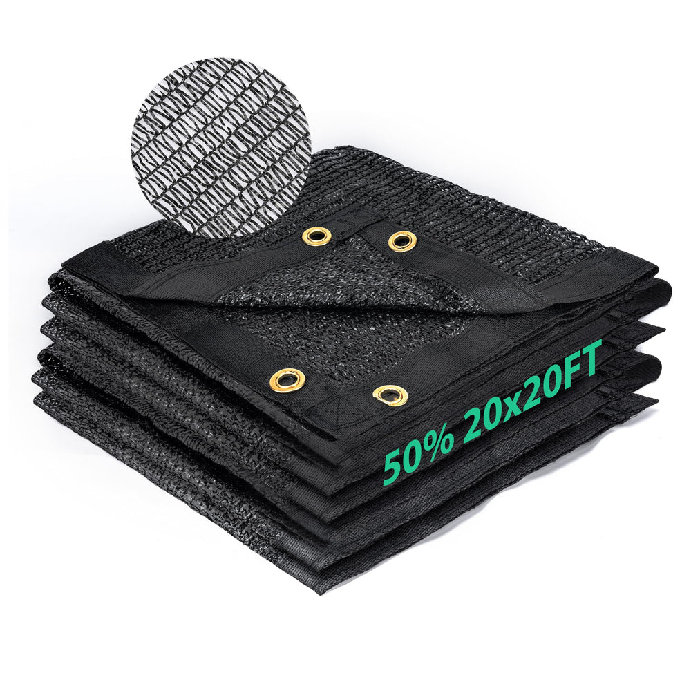 Kesfitt 50% Shade Cloth 20x20 ft black front view