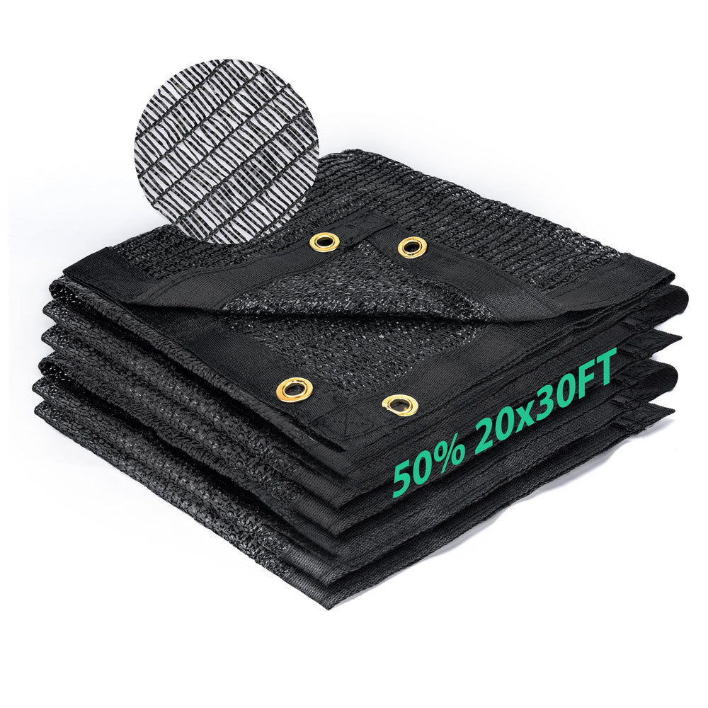Kesfitt 50% Shade Cloth 20x30 ft black mesh front view