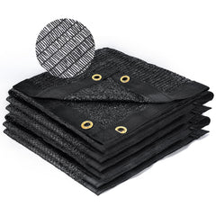 Kesfitt 50% Shade Cloth 20x48 ft, black mesh fabric front view