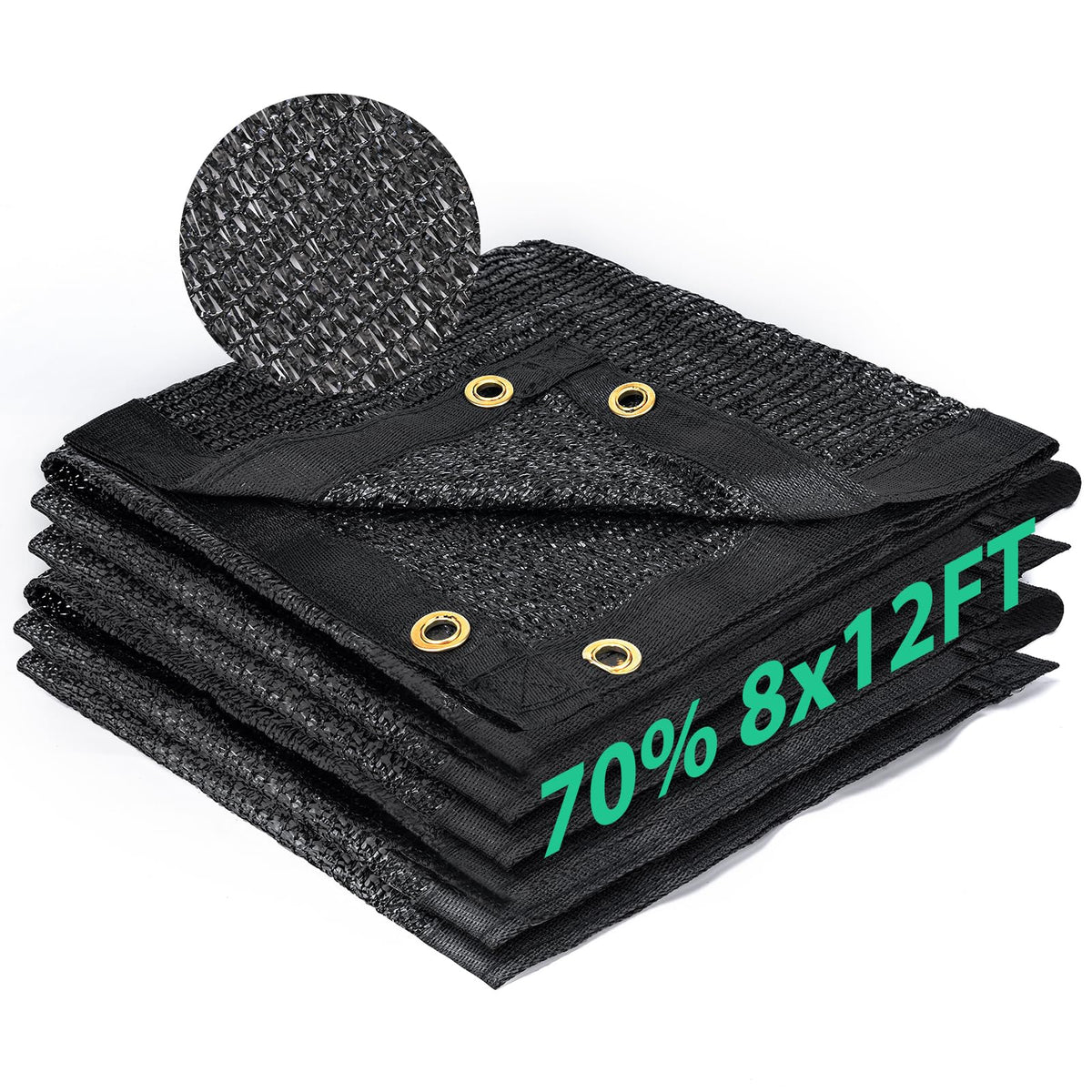 Kesfitt 70% Shade Cloth 8x12 ft black front view