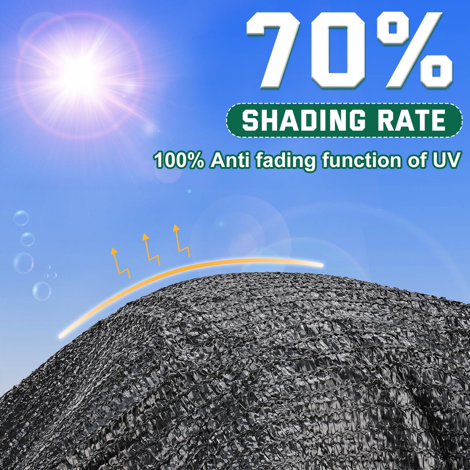 Kesfitt 70% Shade Cloth rolled up for storage