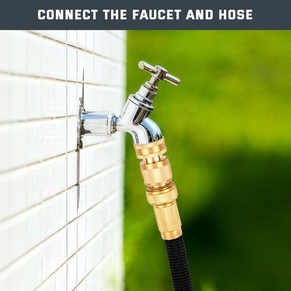 Kesfitt brass hose connectors being used with a garden sprayer