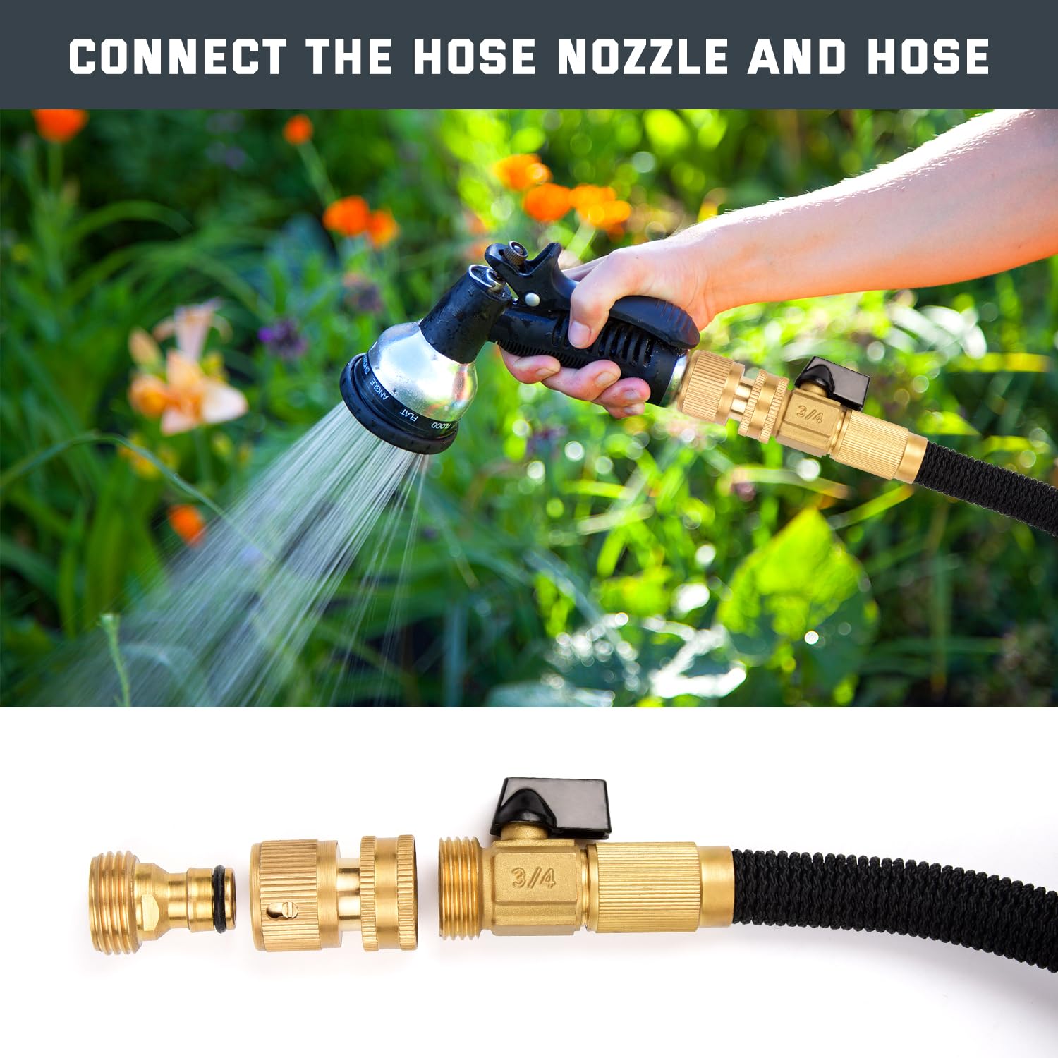 Kesfitt male and female quick connectors for garden hoses