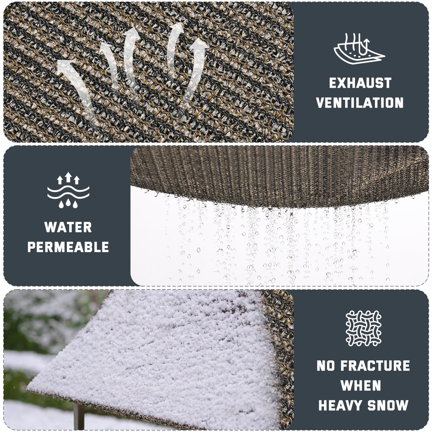 Kesfitt shade cloth providing shade over a patio area