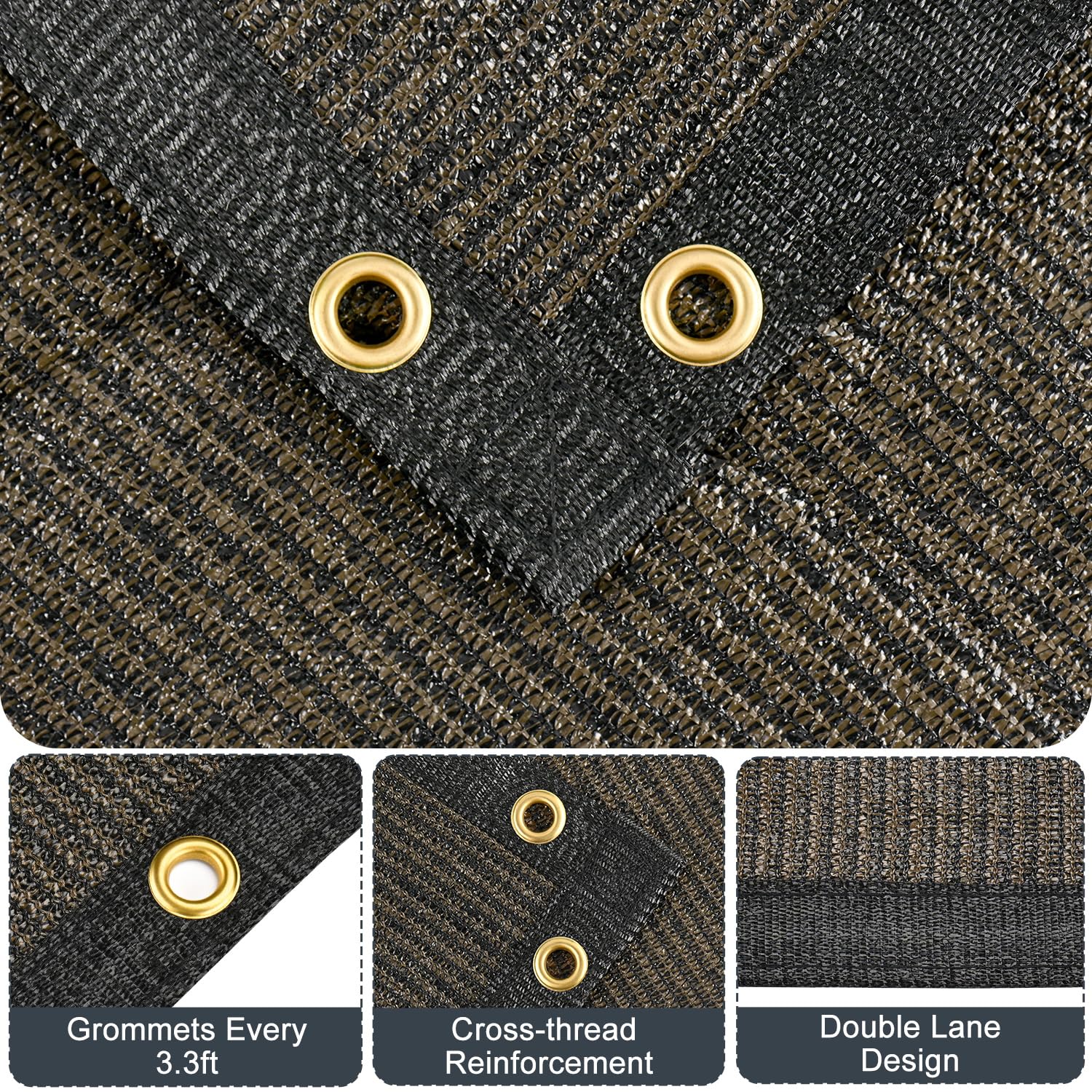 Kesfitt shade cloth with stainless steel grommets for easy installation