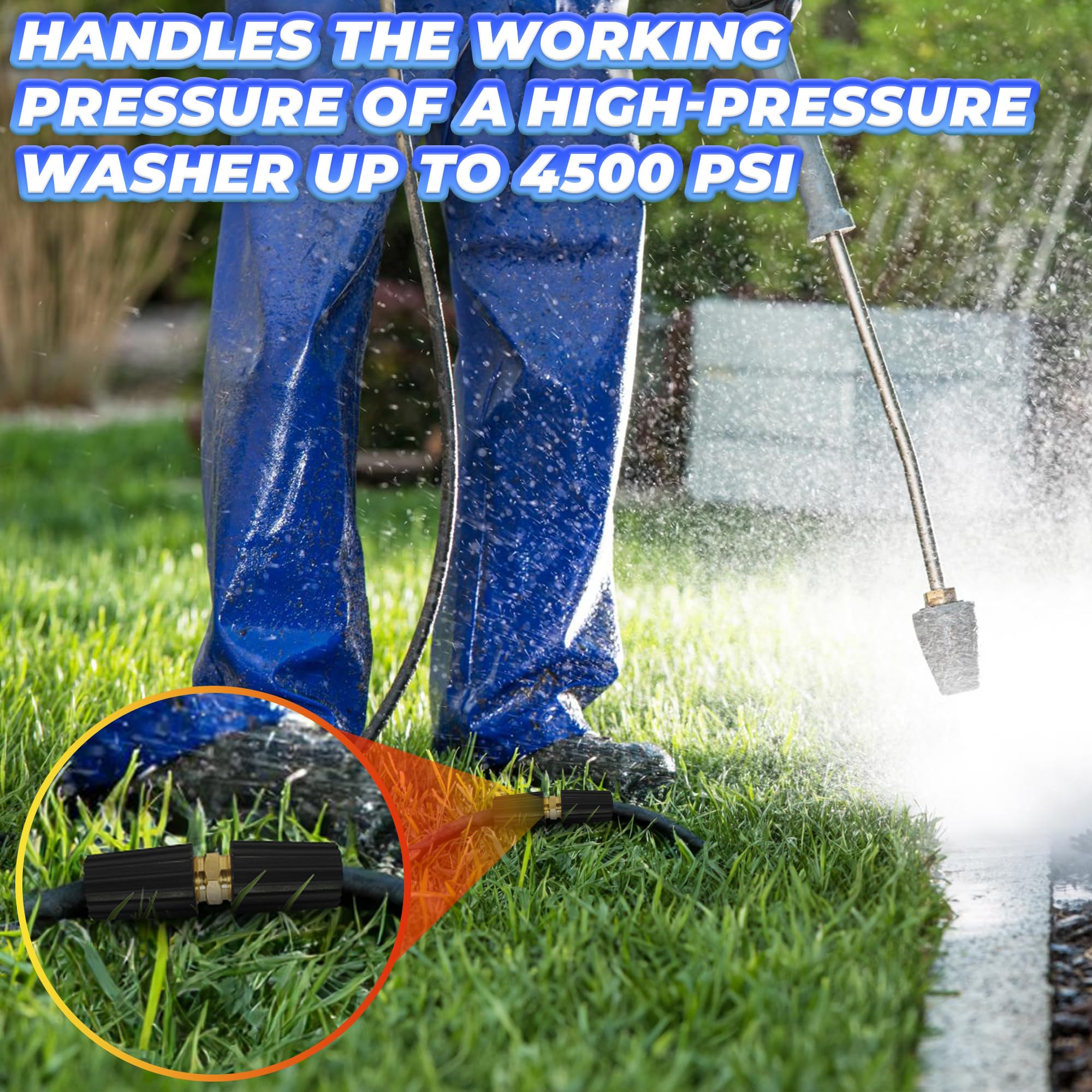 KETAR M22 Pressure Washer Hose Adapter in use outdoors