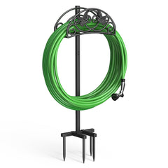 Keten Garden Hose Holder front view with 4 spikes