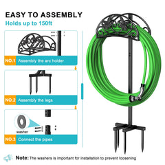 Keten Garden Hose Holder in a garden with hose