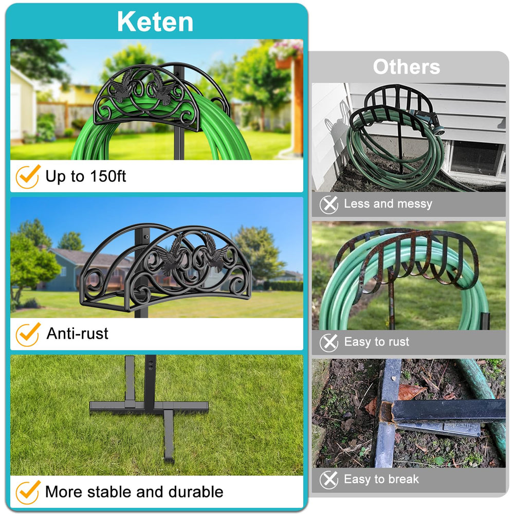 Keten Garden Hose Holder side view showing height
