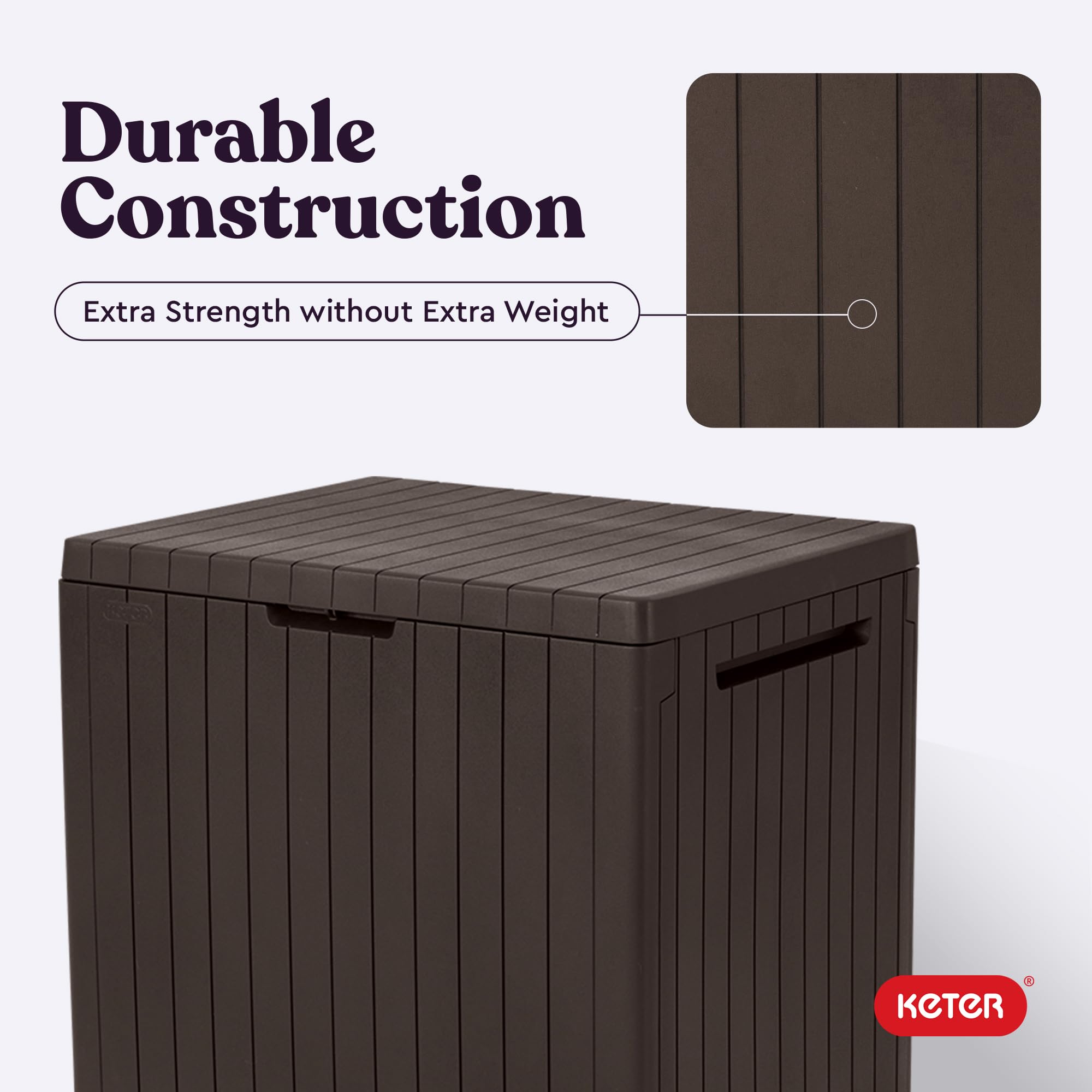 Keter City Deck Box showing easy assembly features