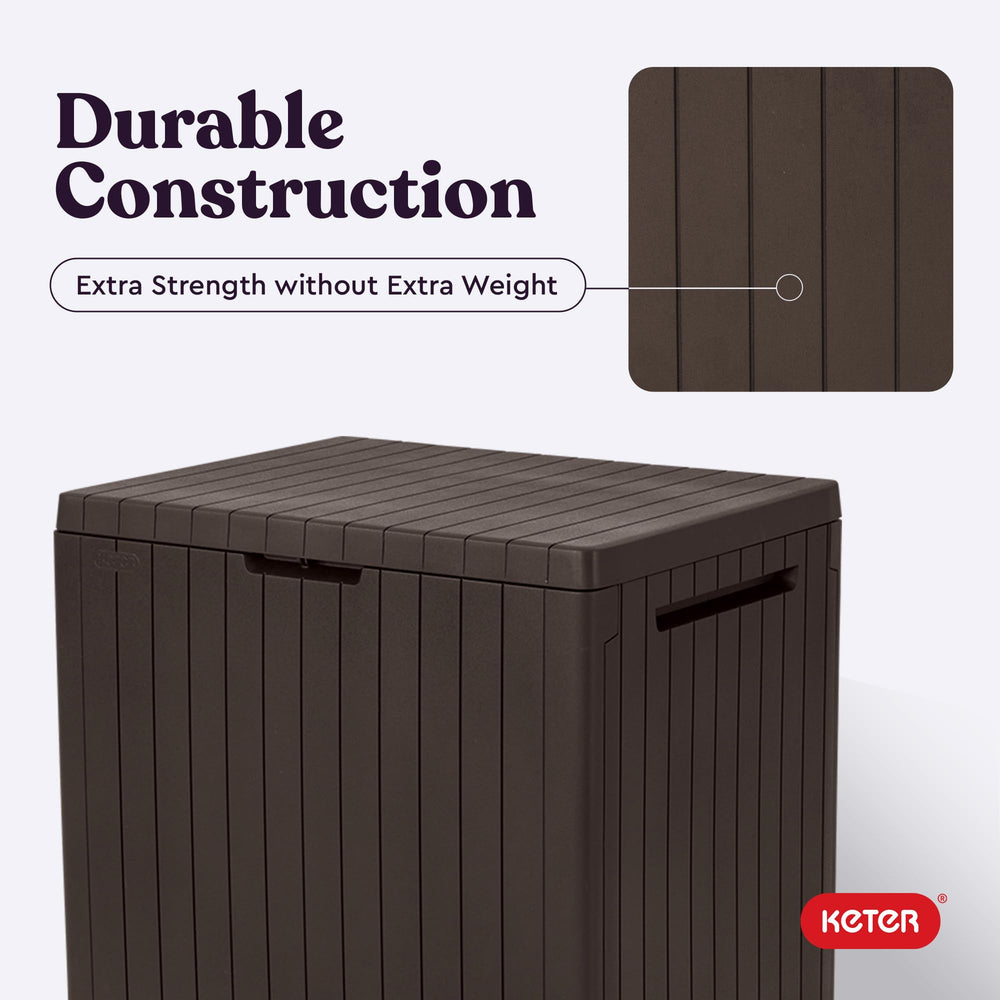 Keter City Deck Box showing easy assembly features