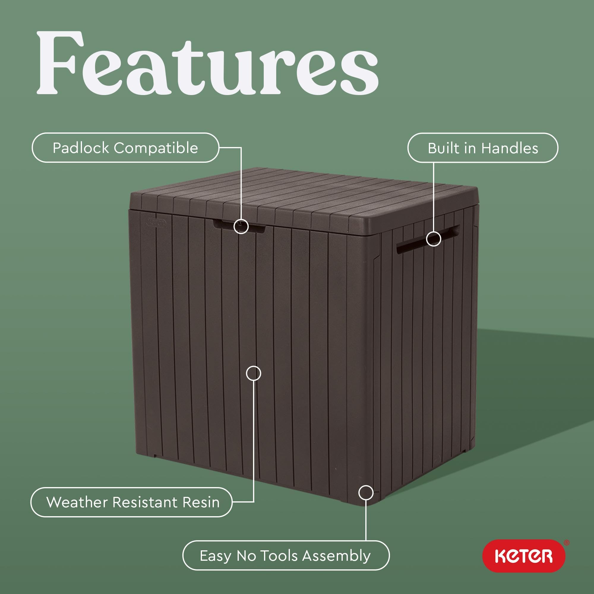Keter City Deck Box used as a patio side table