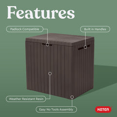 Keter City Deck Box used as a patio side table