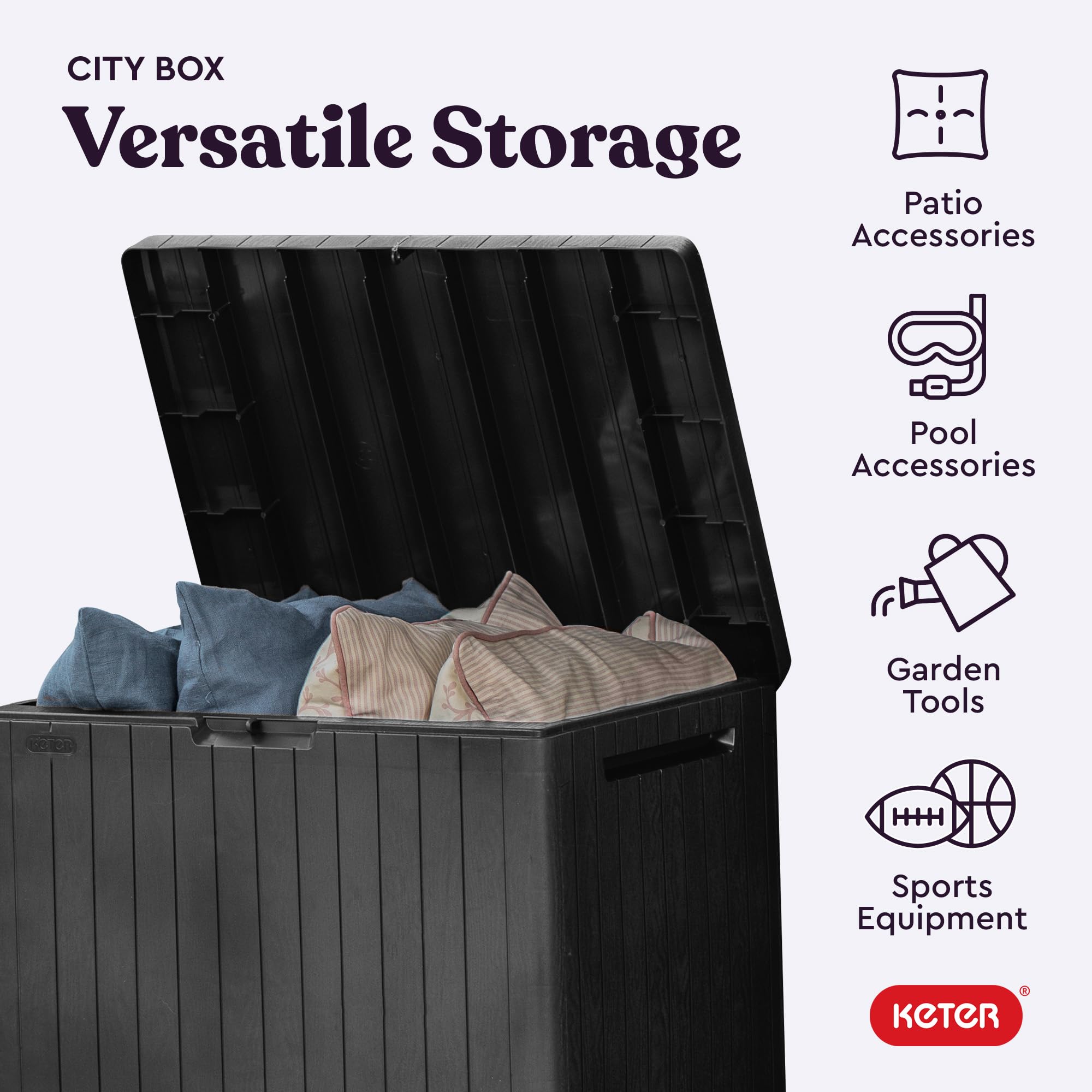 Keter City Storage Box as a patio side table