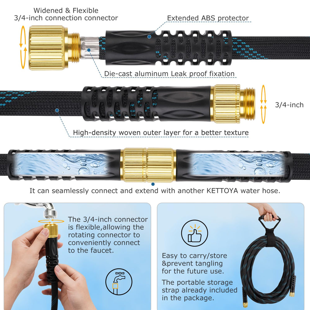 KETTOYA lightweight garden hose coiled for storage