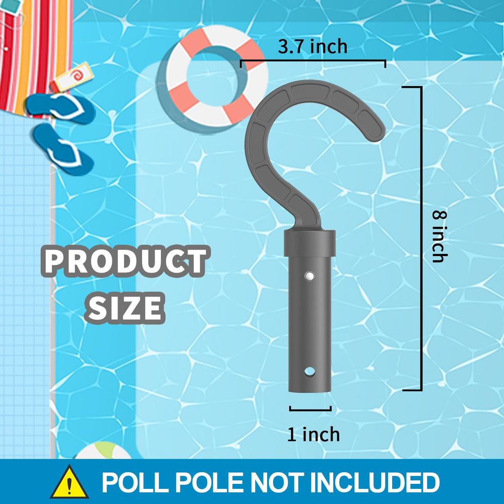 Keyrank Pool Cleaner Hook attached to swimming pool pole