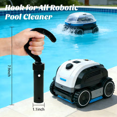 Keyrank Pool Cleaner Hook side view, dimensions shown