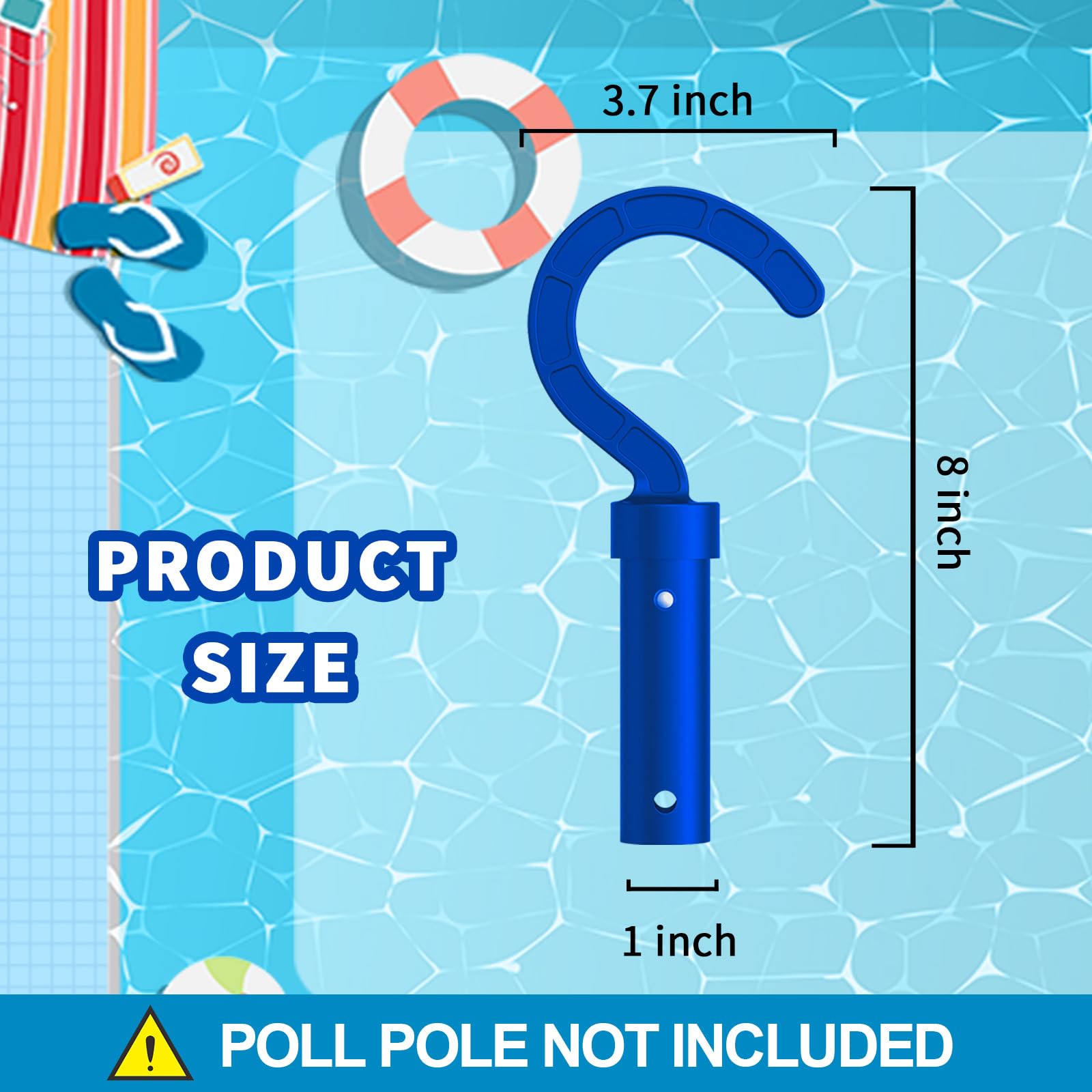 Keyrank Robotic Pool Cleaner Hook attached to a telescopic pole