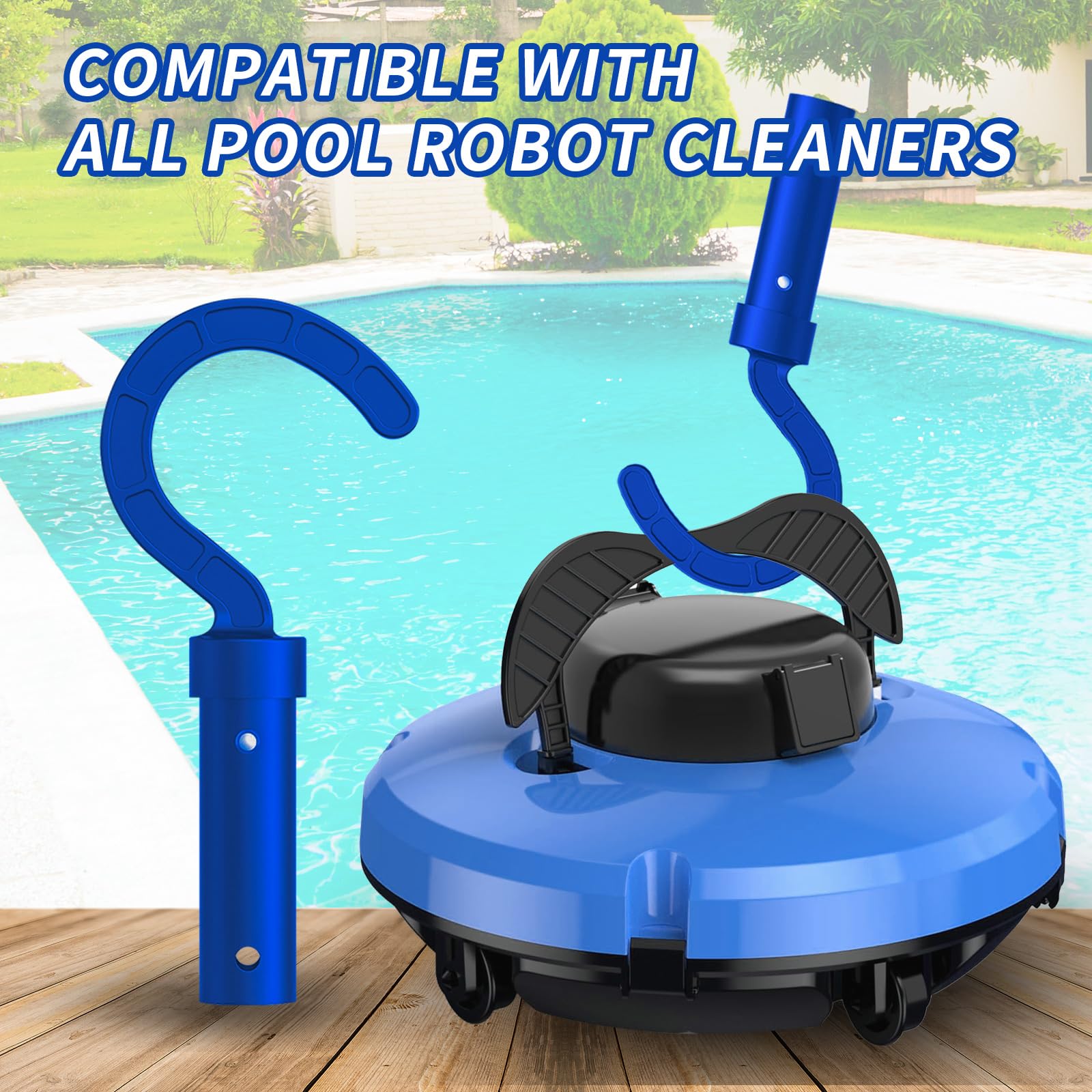 Keyrank Robotic Pool Cleaner Hook side view showing dimensions