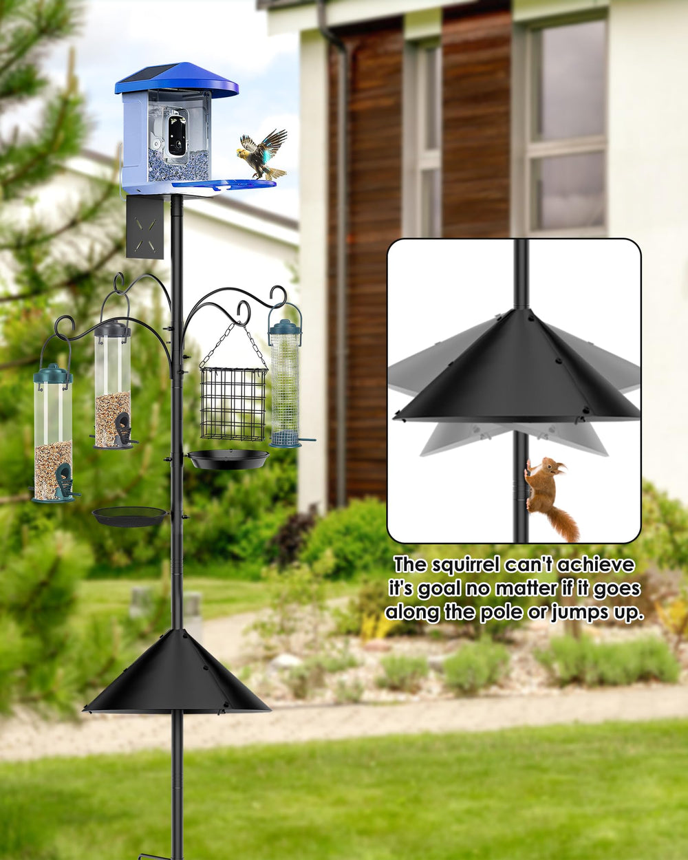 KFM Bird Feeder Pole adjustable height detail