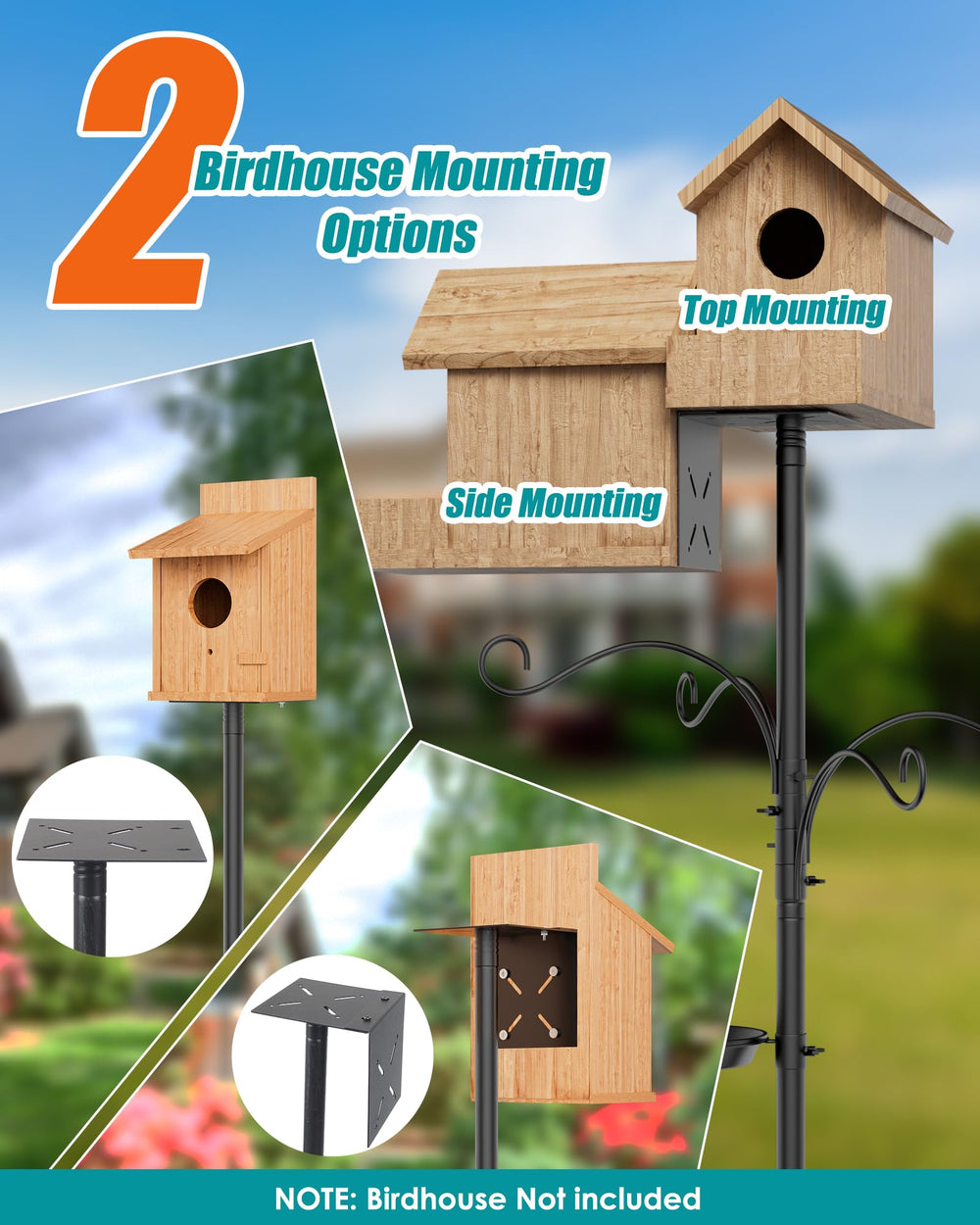 KFM Bird Feeder Pole in garden with birds